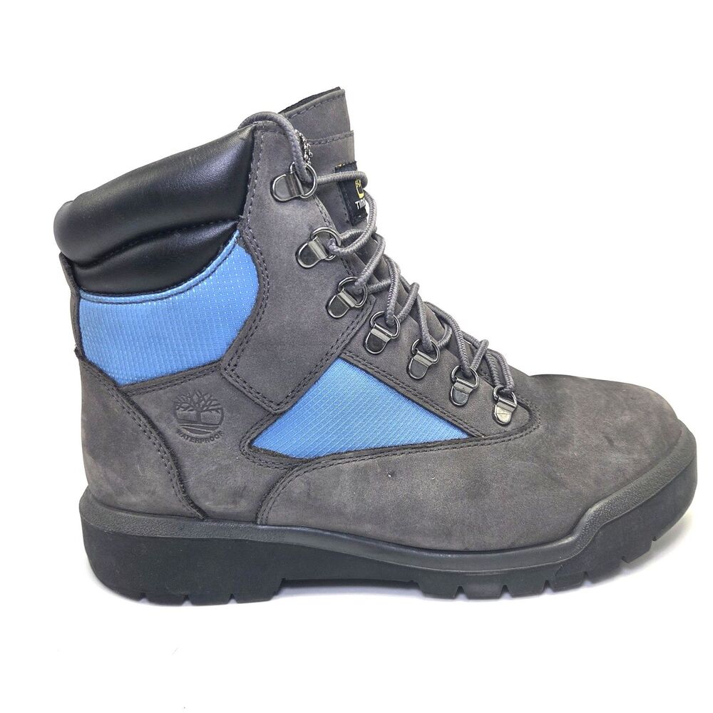 Timberland A5PWC Men's 9 Waterproof 6" Field Boots Gray Blue Nubuck Hiking